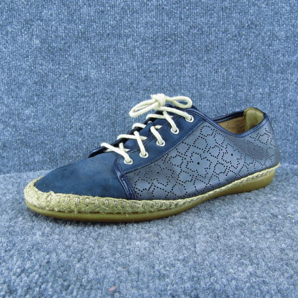 Clarks Artisan Women Sneaker Shoes‎ Blue Leather Lace Up Size 9.5 Medium